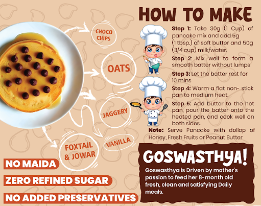 Healthy Millet Classic Choco-Chip Pancake Mix | No Maida | No Refined Sugar | Preservatives