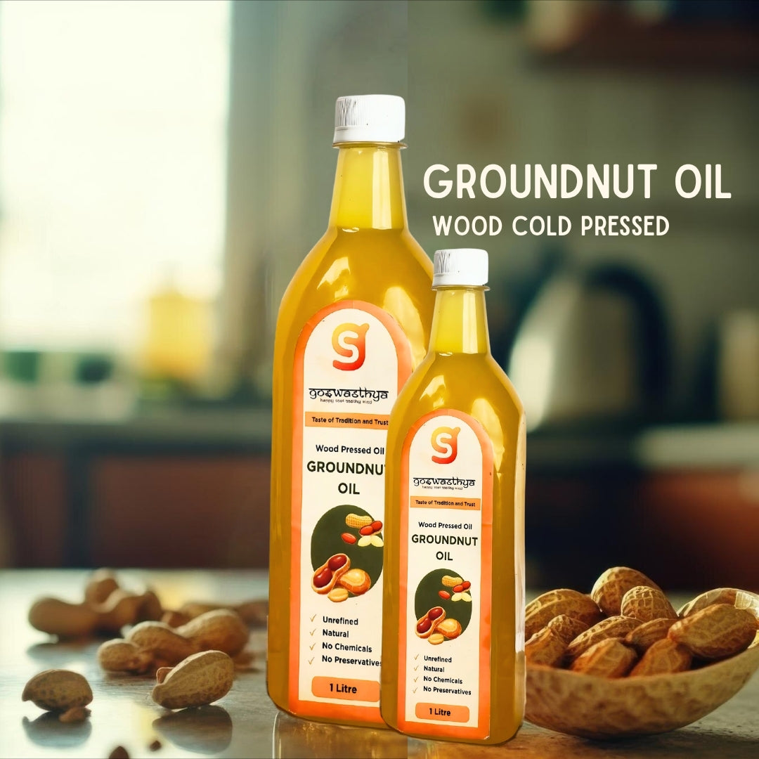 Wood Cold Pressed Groundnut Oil