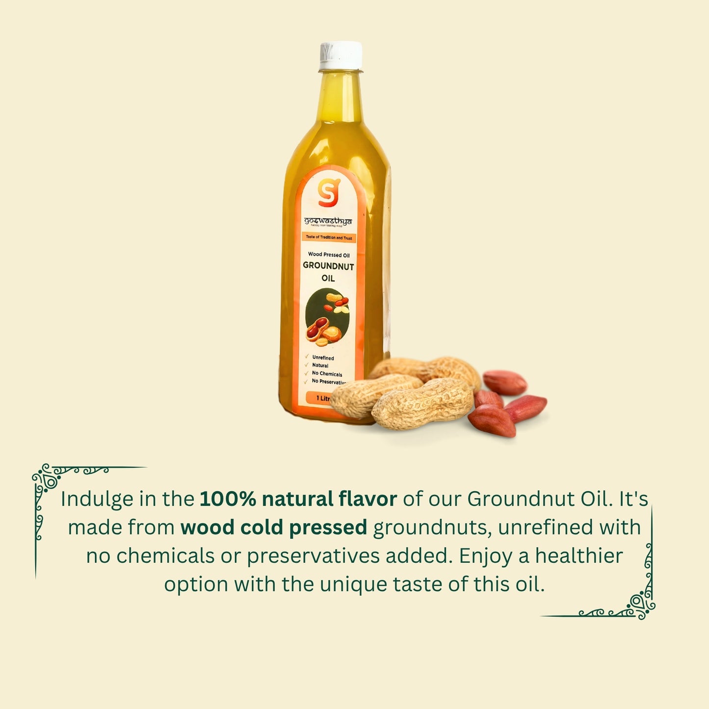Wood Cold Pressed Groundnut Oil