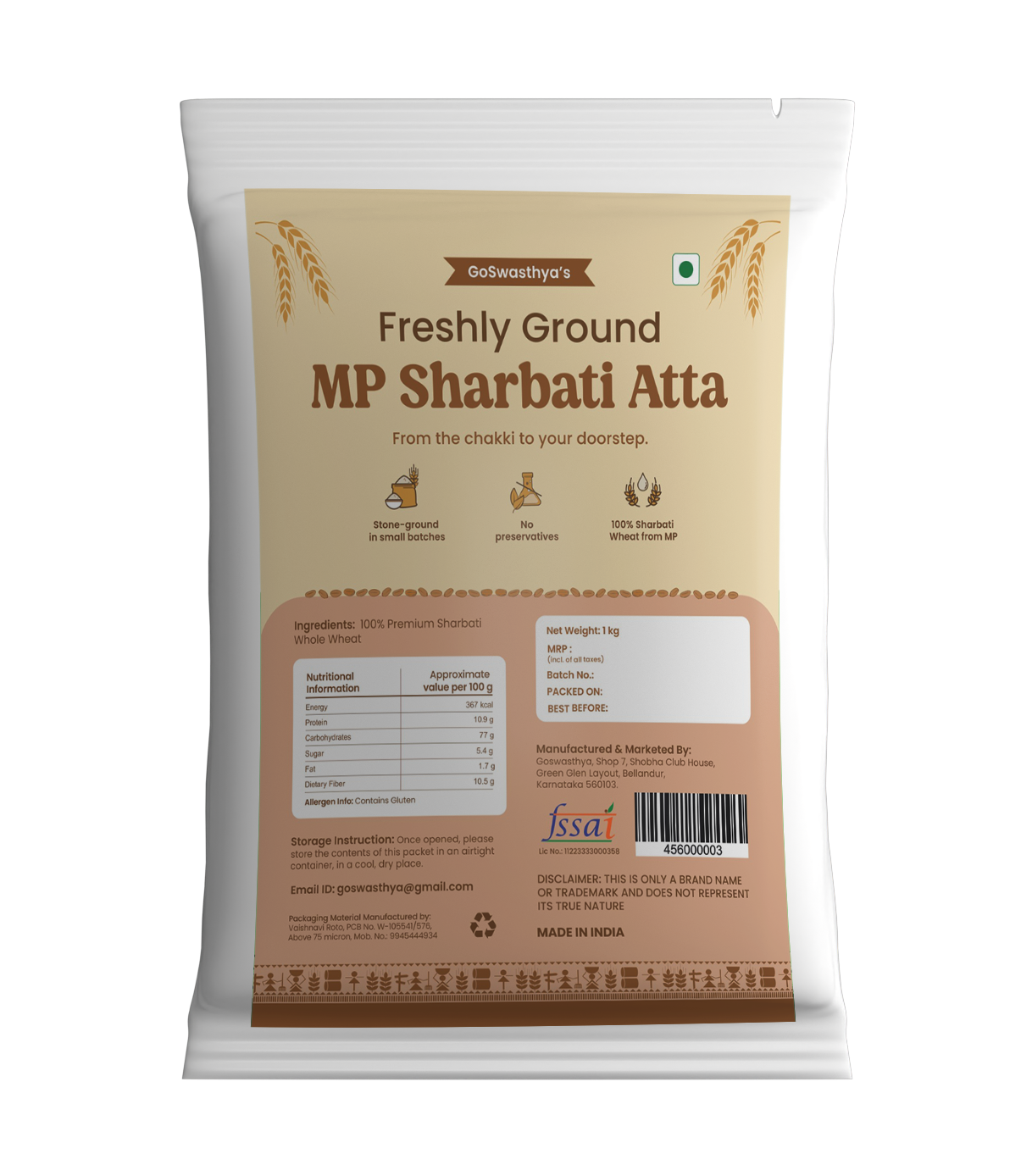 MP Sharbati - 100% Whole Wheat Atta