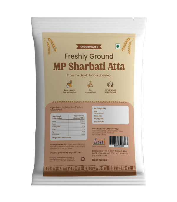 MP Sharbati | 100% Whole Wheat Stone Ground Atta