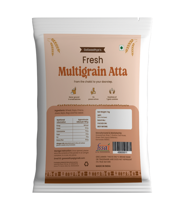 Stone Ground Multigrain Flour | 7 Super Whole Grains | High Fiber