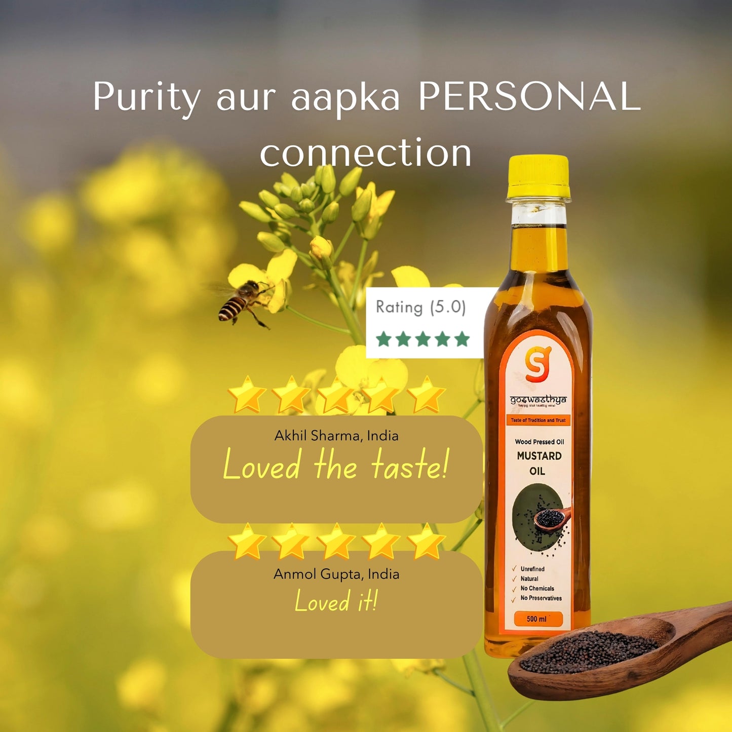 Wood Cold-Pressed Mustard Oil