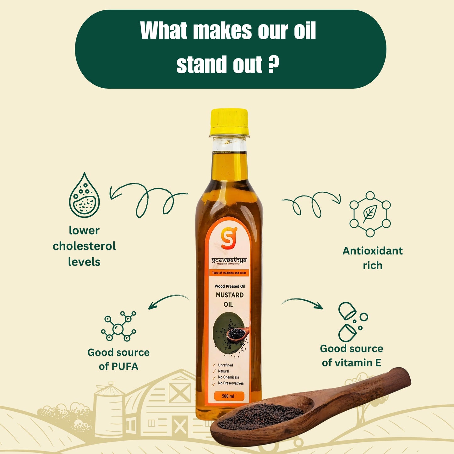 Wood Cold-Pressed Mustard Oil