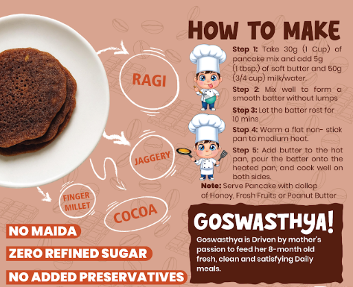 Healthy Millet Ragi Choco Pancake Mix | No Maida | No Refined Sugar | No Preservative-Free