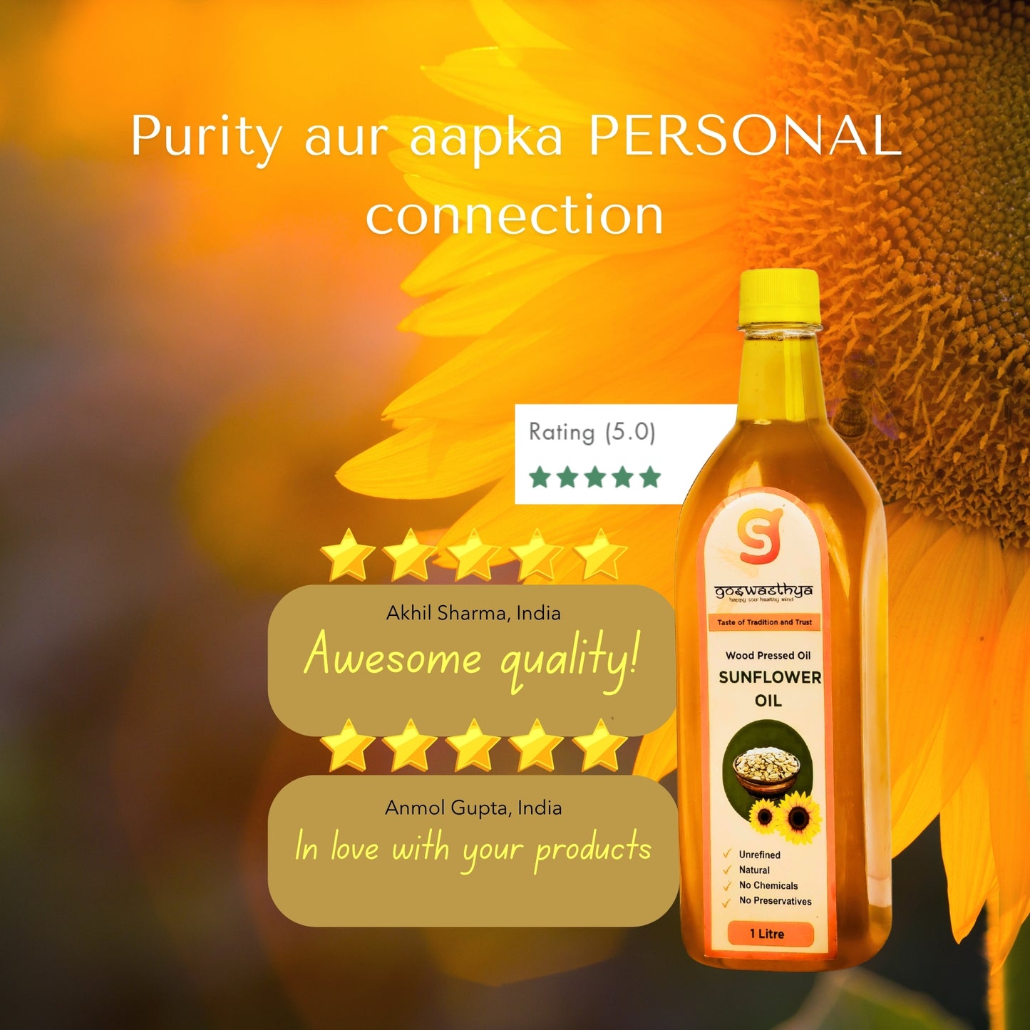 Wood-Cold Pressed Sunflower Oil