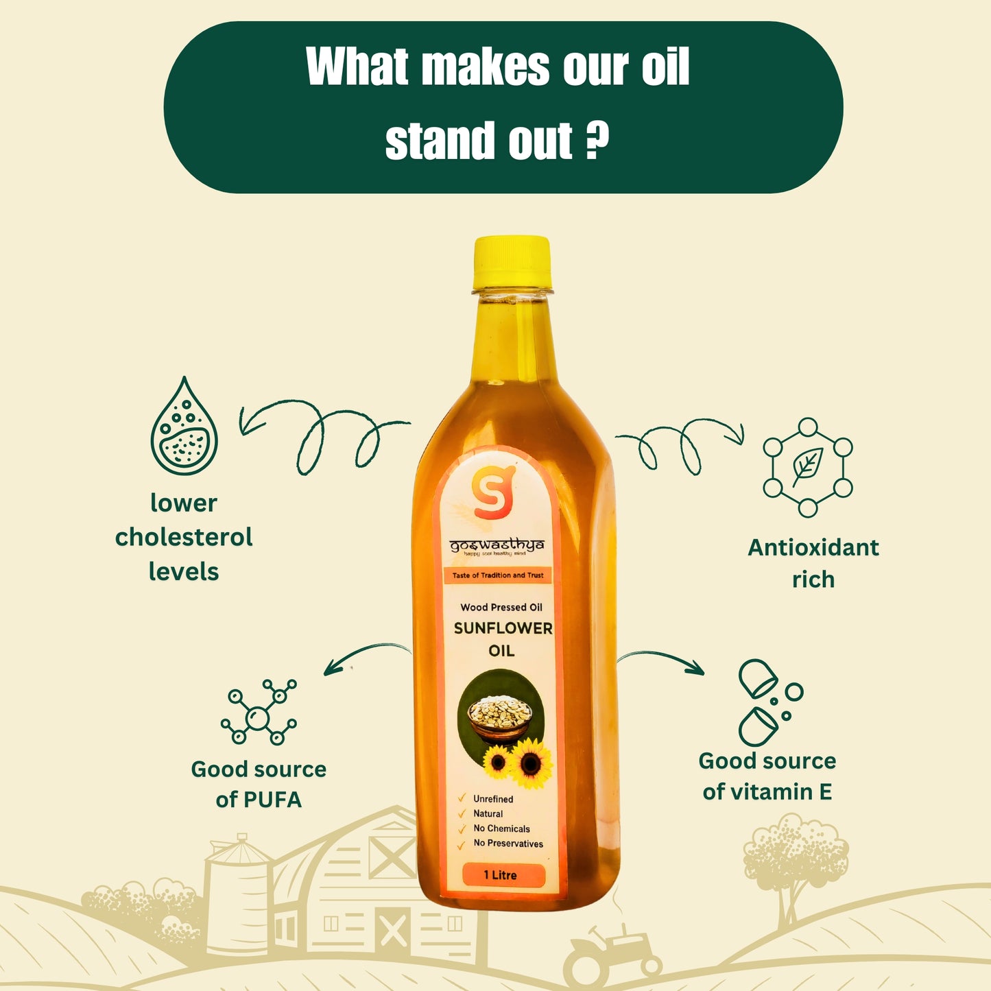 Wood-Cold Pressed Sunflower Oil
