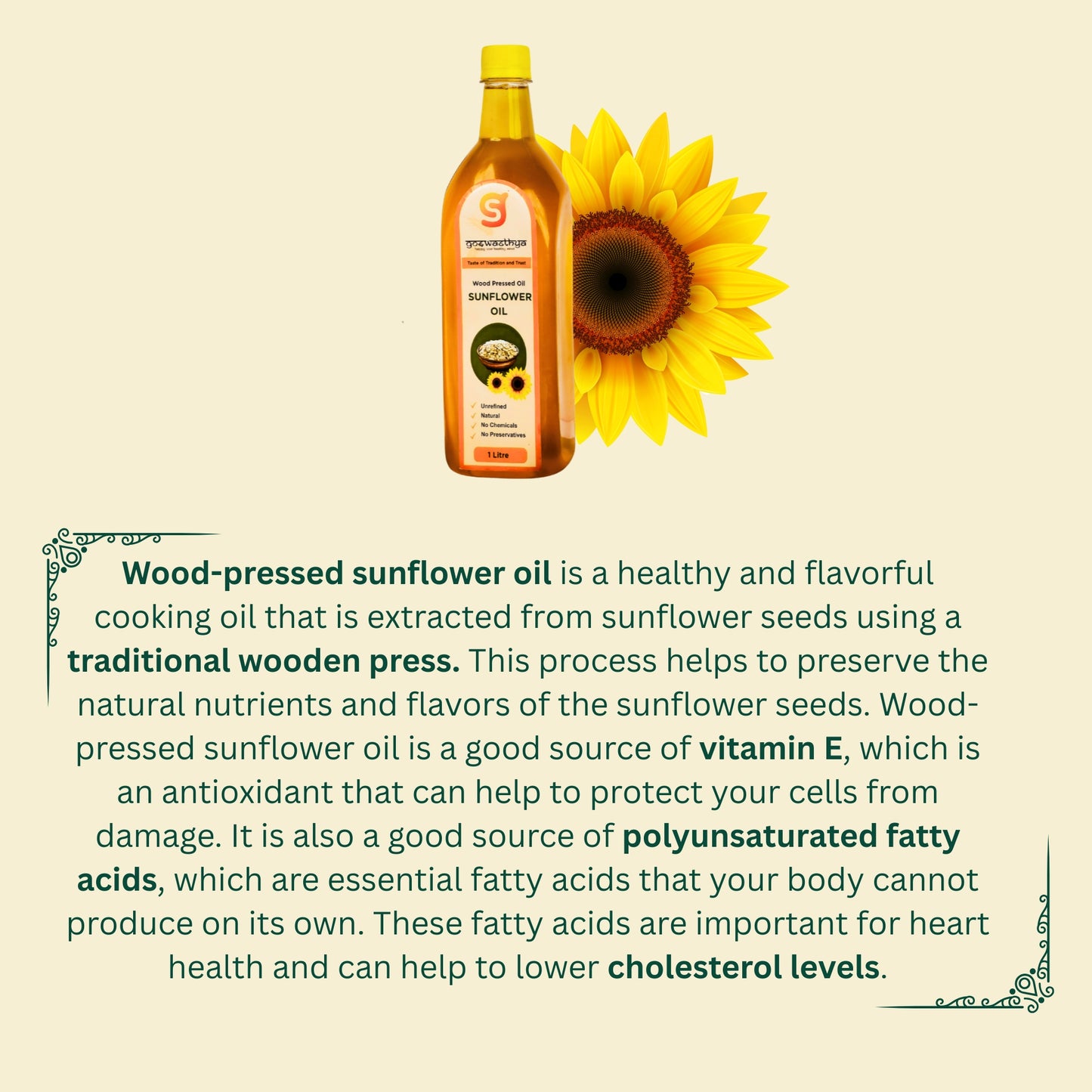 Wood-Cold Pressed Sunflower Oil