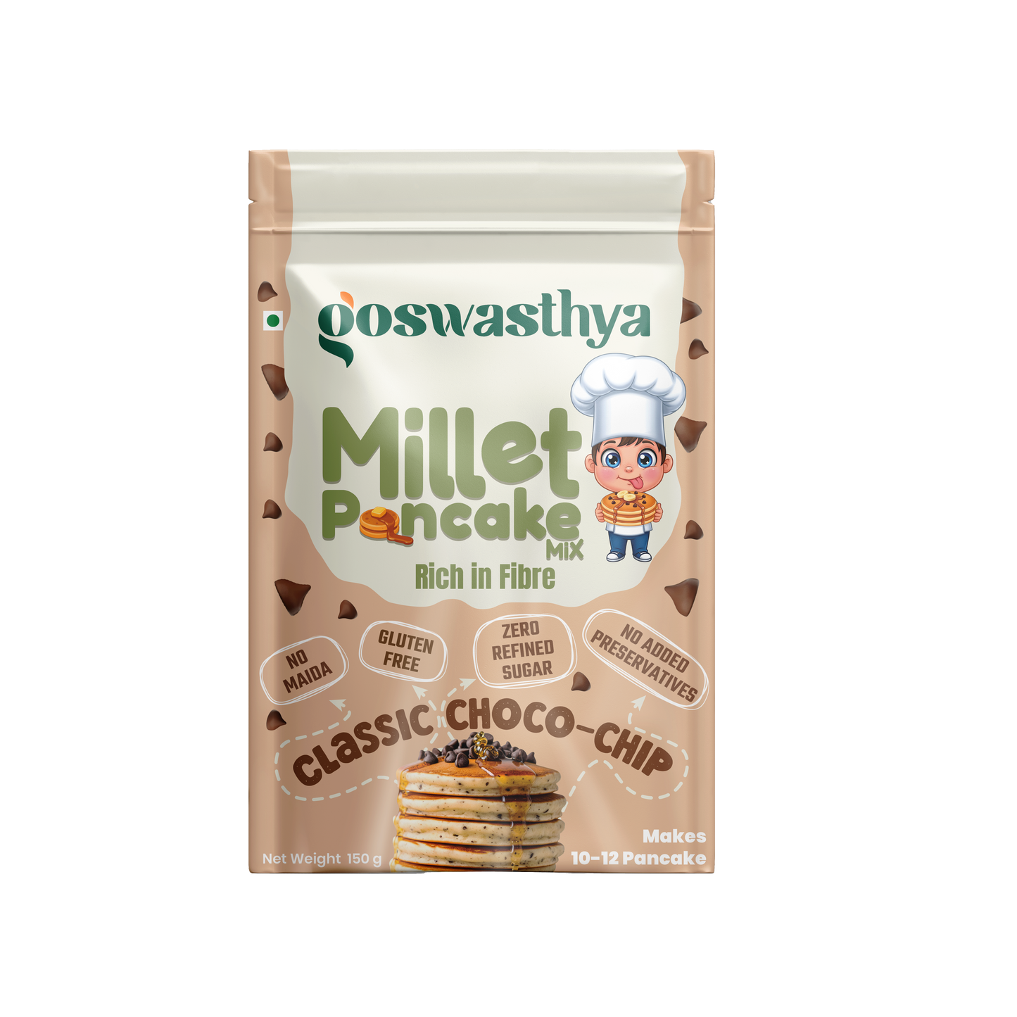 Healthy Millet Classic Choco-Chip Pancake Mix | No Maida | No Refined Sugar | Preservatives