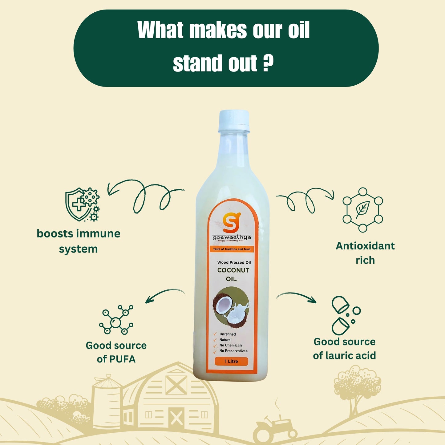 Wood Cold-Pressed Coconut Oil
