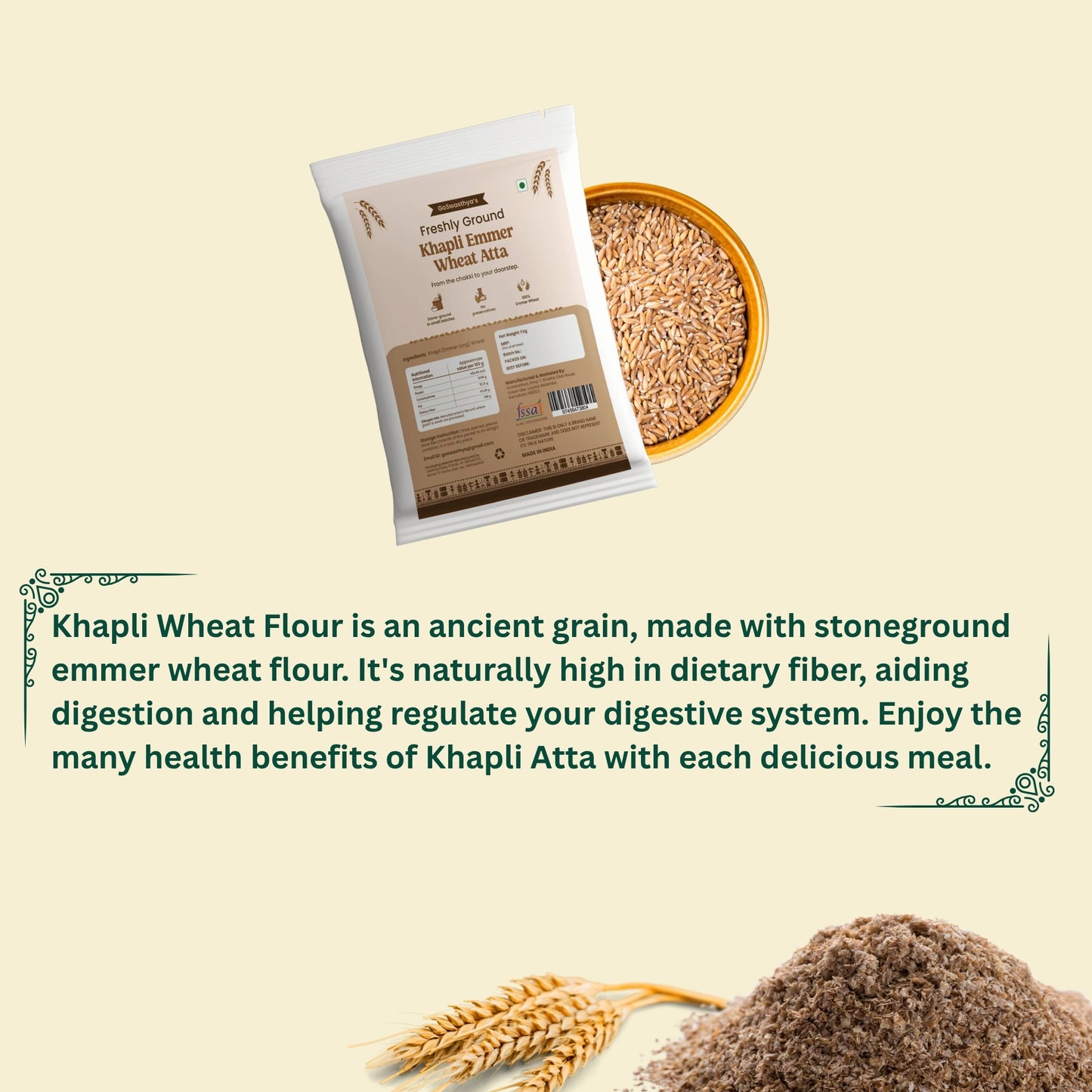 Khapli Emmer Wheat Flour Atta