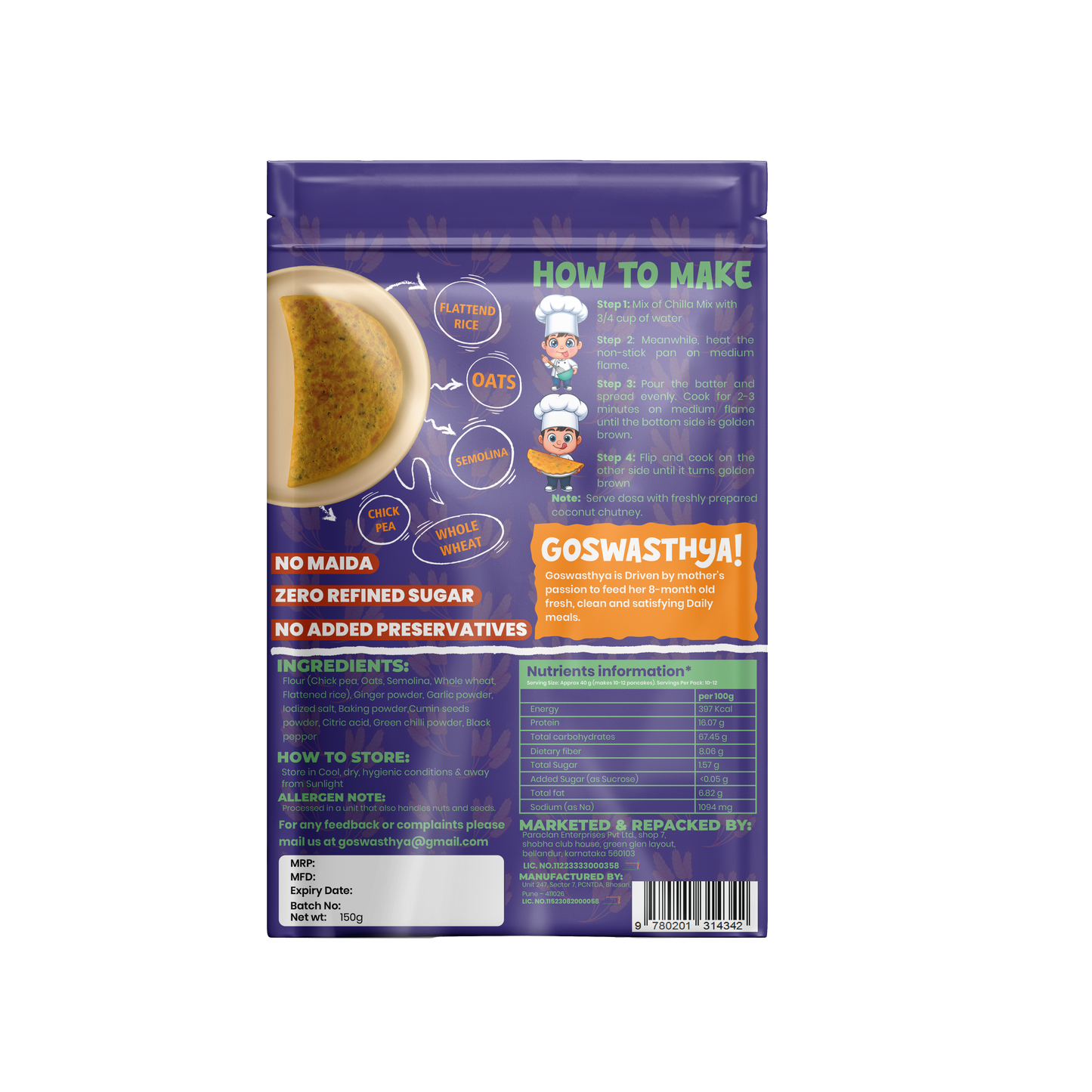 Oats Cheela Mix – High-Protein & Fibre