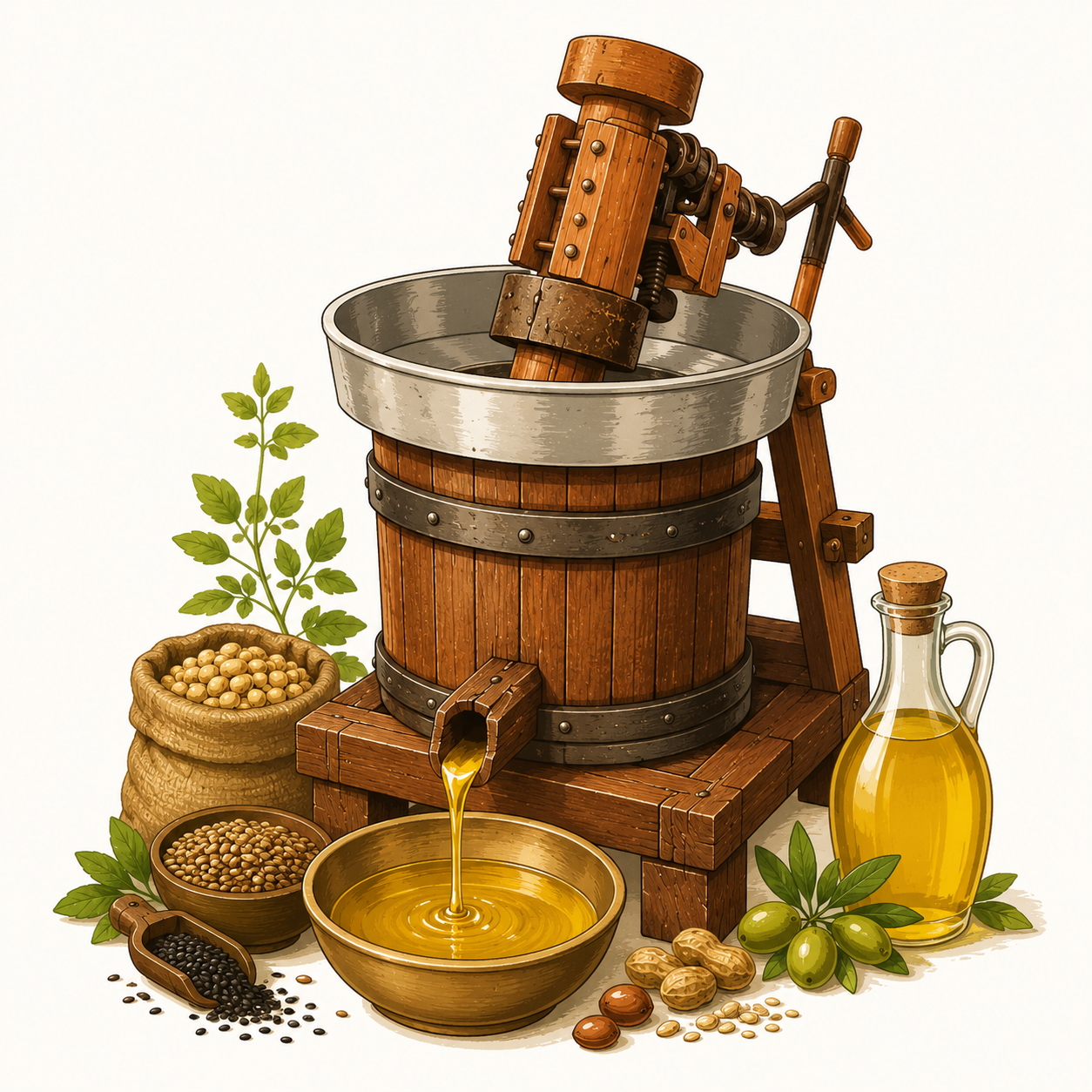 Wooden Pressed Cold Pressed Oils