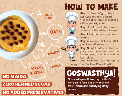 Healthy Millet Classic Choco-Chip Pancake Mix | No Maida | No Refined Sugar | Preservatives