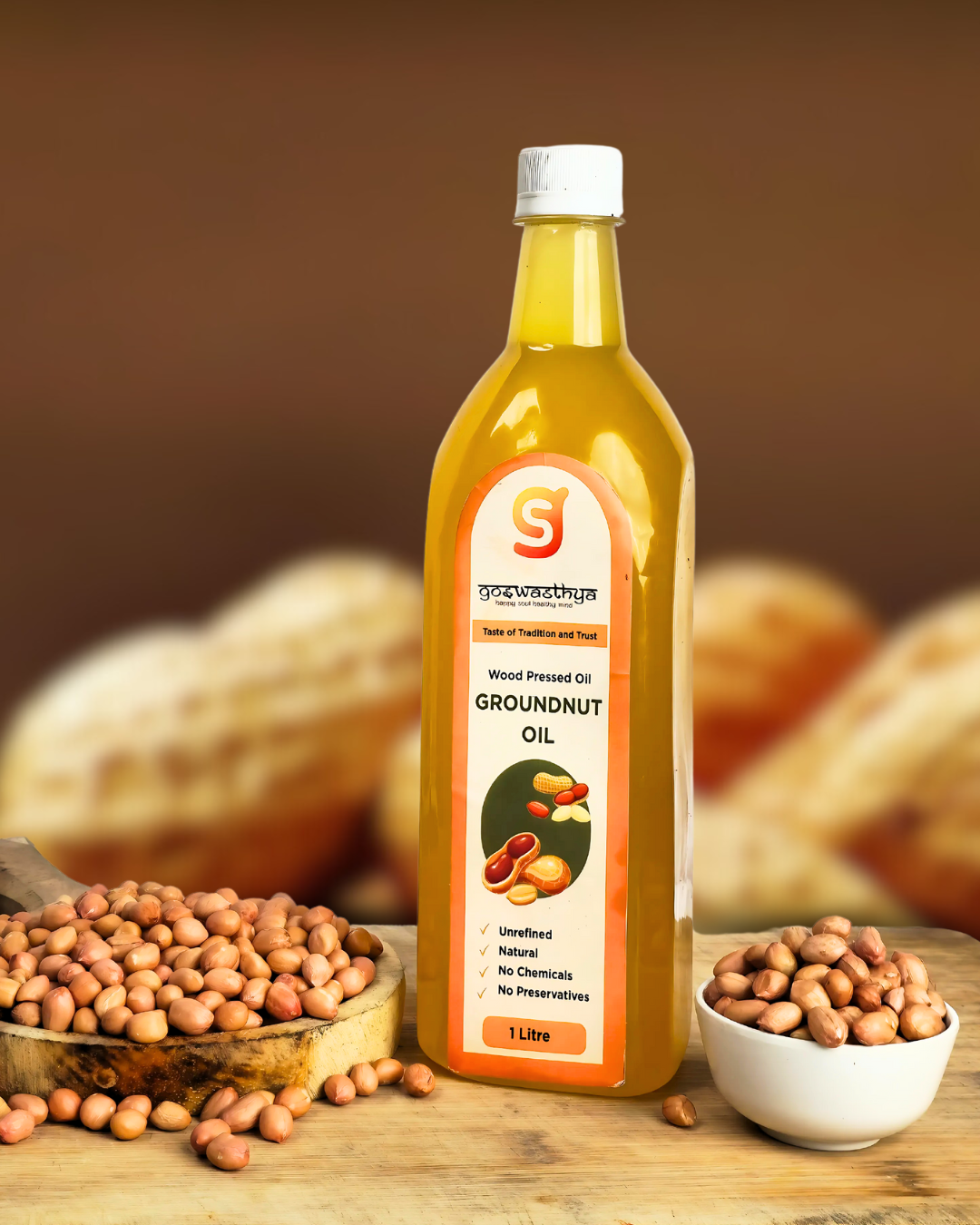 Wood Cold Pressed  Groundnut Oil | No chemicals | no preservatives