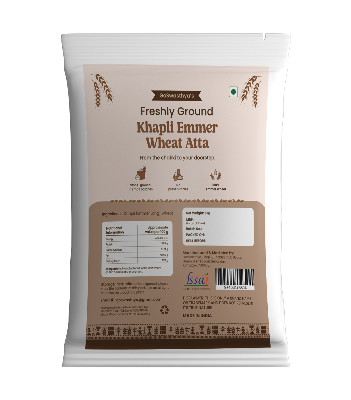 Khapli Emmer Wheat Flour | High Dietary Fiber