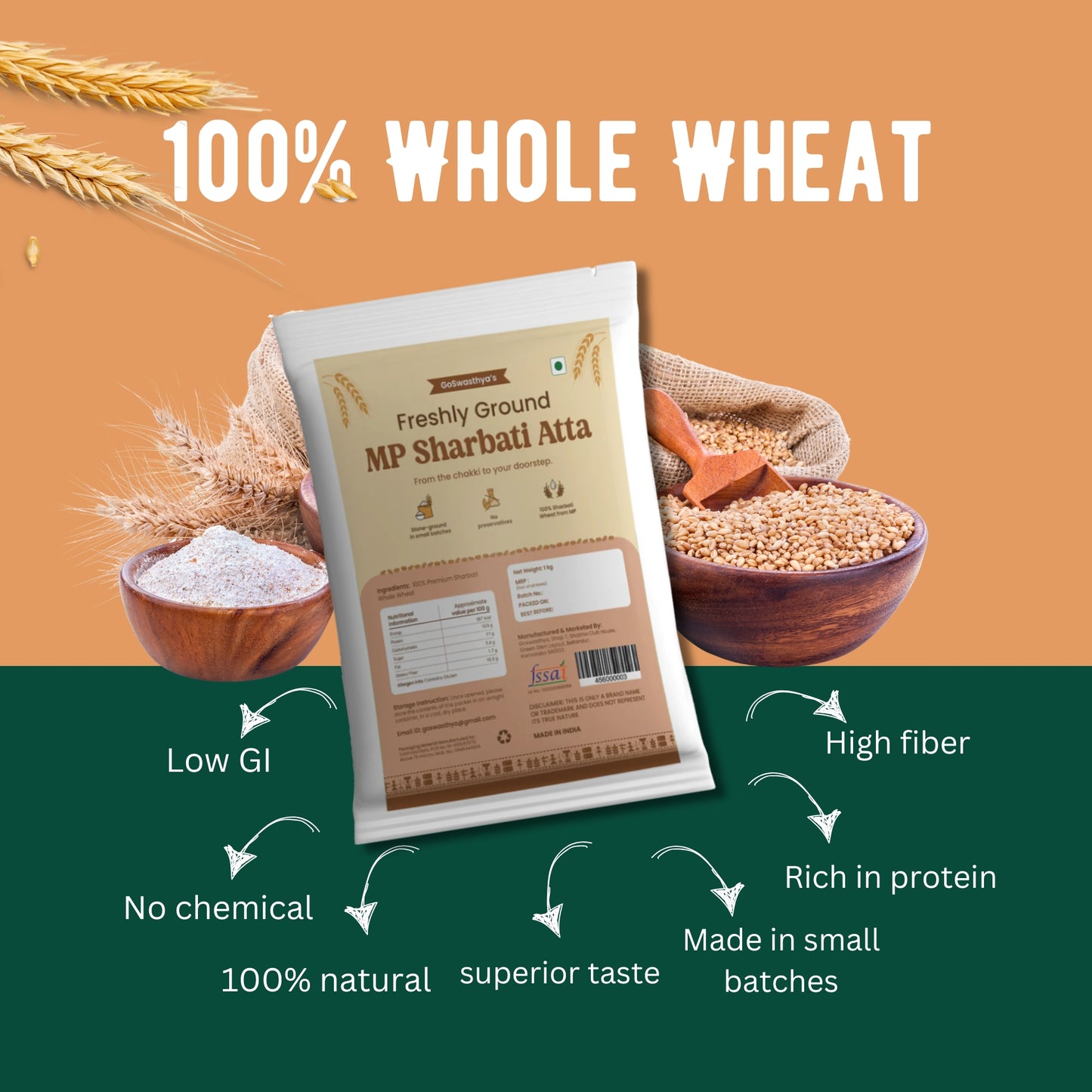 MP Sharbati - 100% Whole Wheat Atta