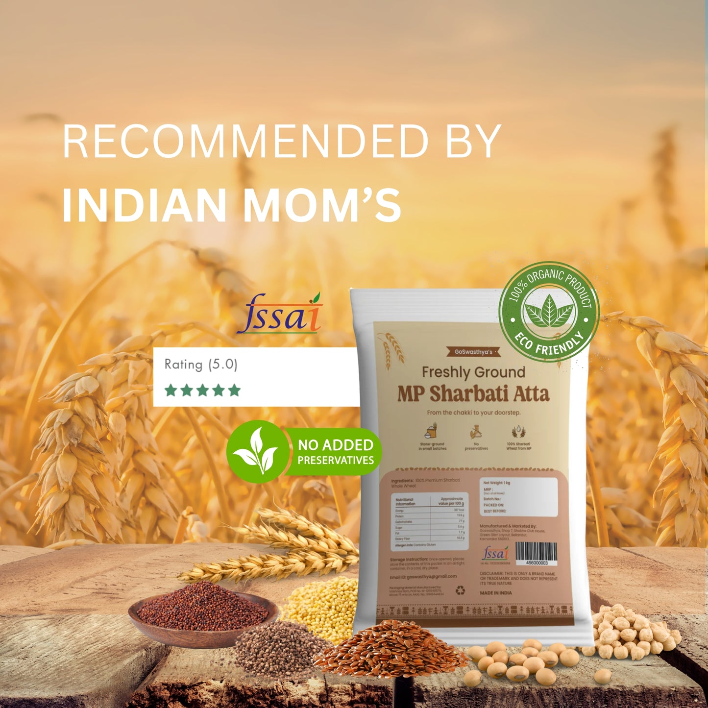 MP Sharbati - 100% Whole Wheat Atta