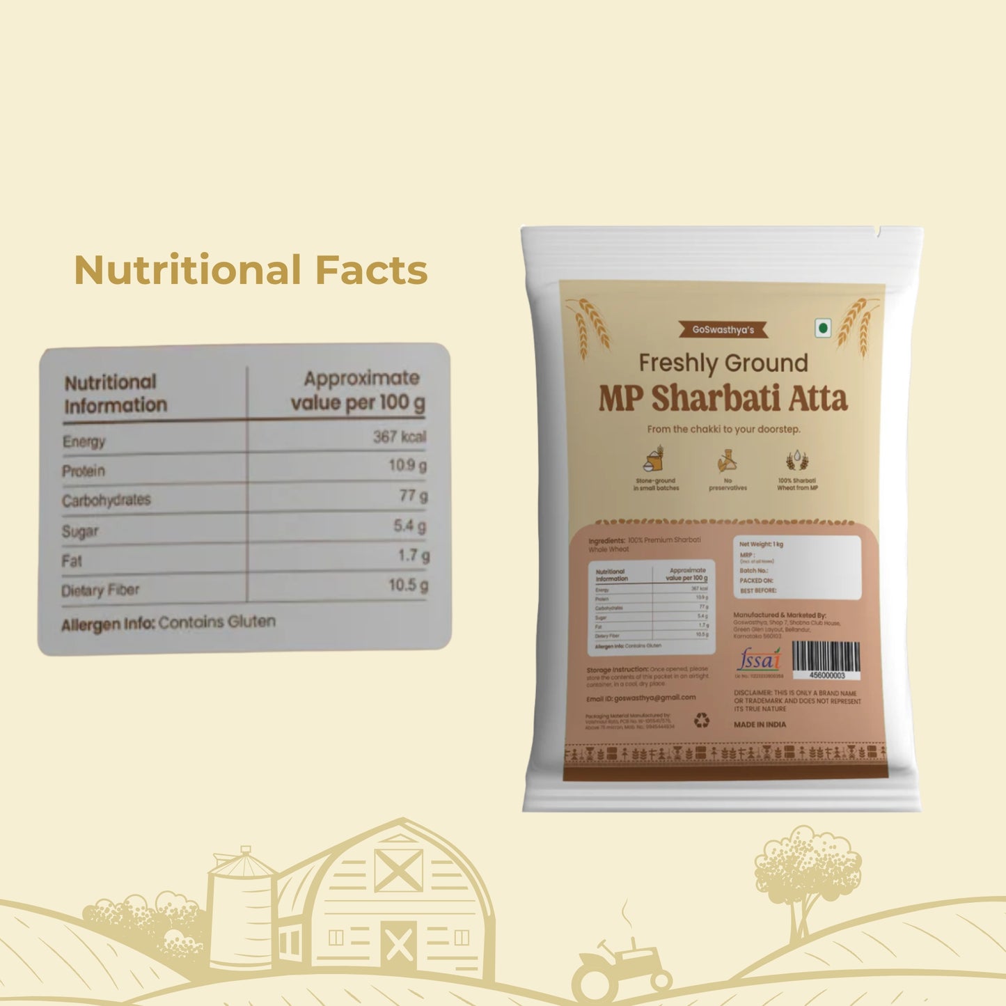 MP Sharbati - 100% Whole Wheat Atta