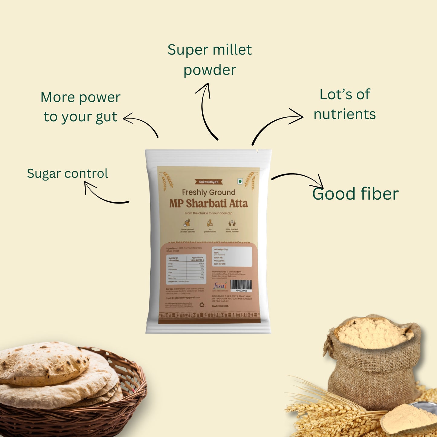 MP Sharbati - 100% Whole Wheat Atta