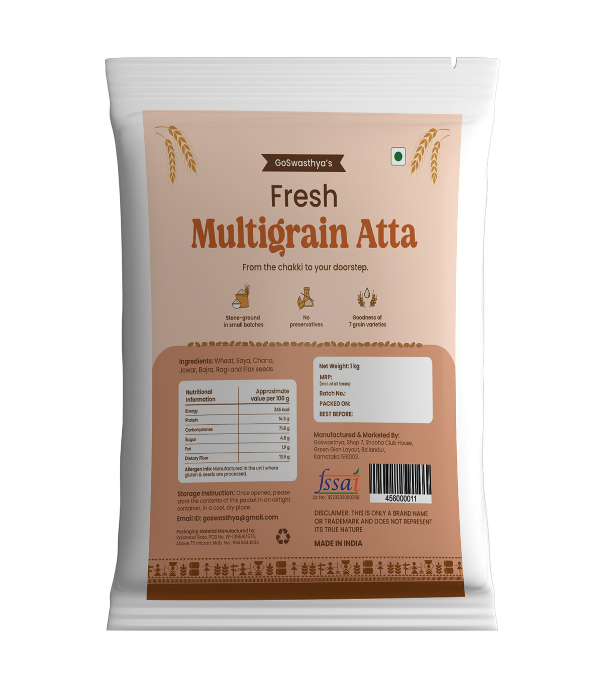 Daadaa Multigrain Powder Multigrain Flour |7 Super Whole Grains| High Fiber| Support Weight Man ...