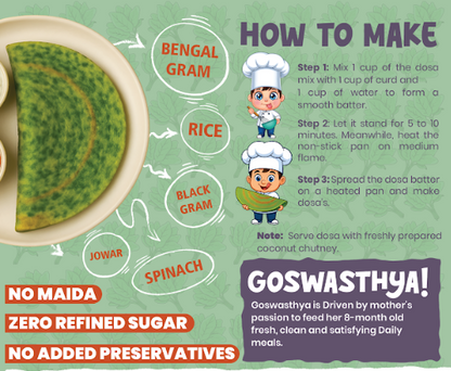 Spinach Dosa Mix – Gluten-Free | Protein Rich | No Maida | No Preservatives
