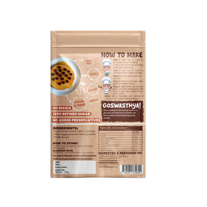 Healthy Millet Classic Choco-Chip Pancake Mix | No Maida | No Refined Sugar | Preservatives