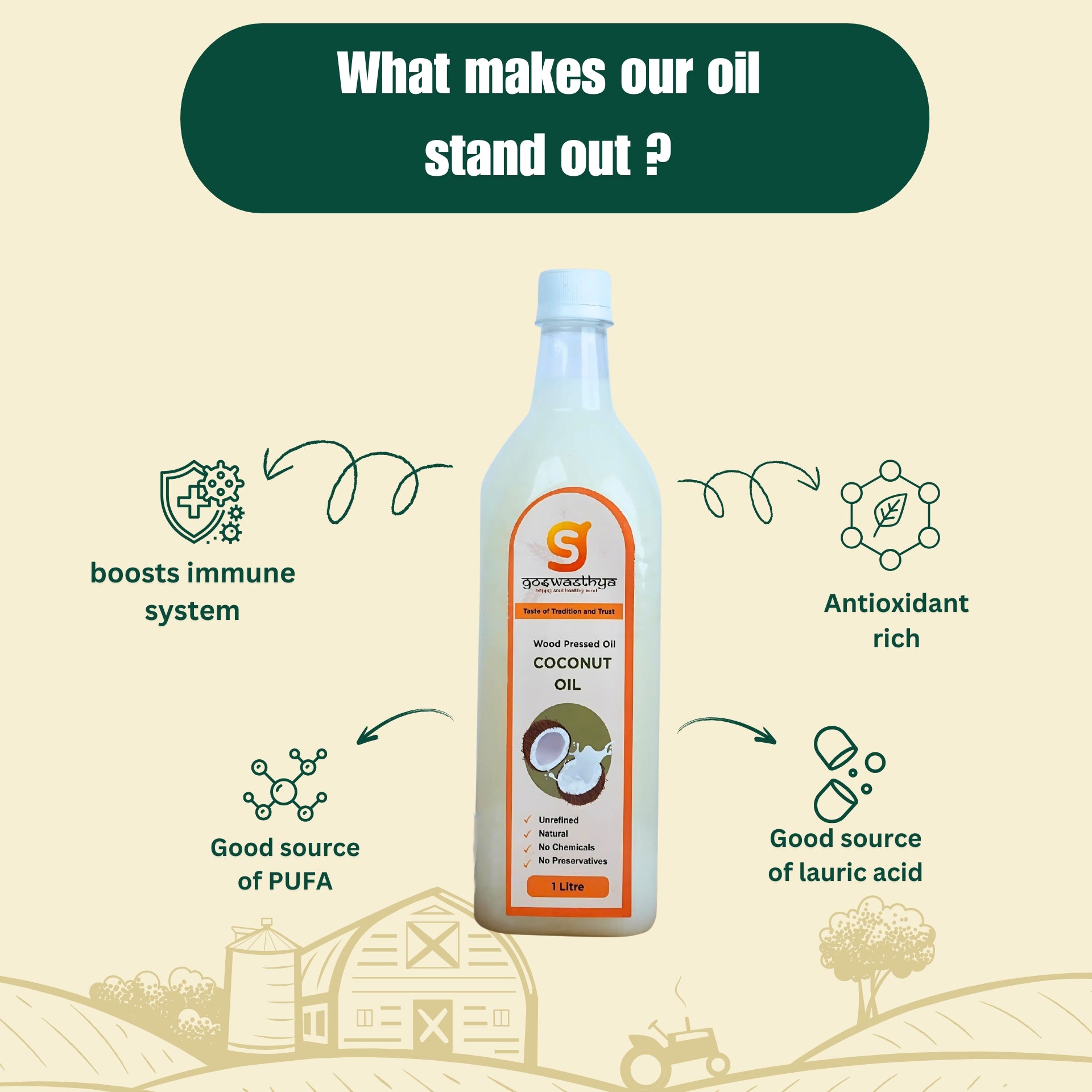 Wood Cold-Pressed Coconut Oil