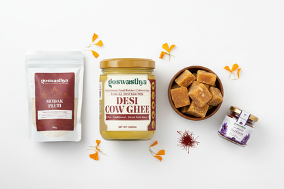 Ganapati Special Combo – Modak Peeth, A2 Ghee, Jaggery & Kesar by GoSwasthya