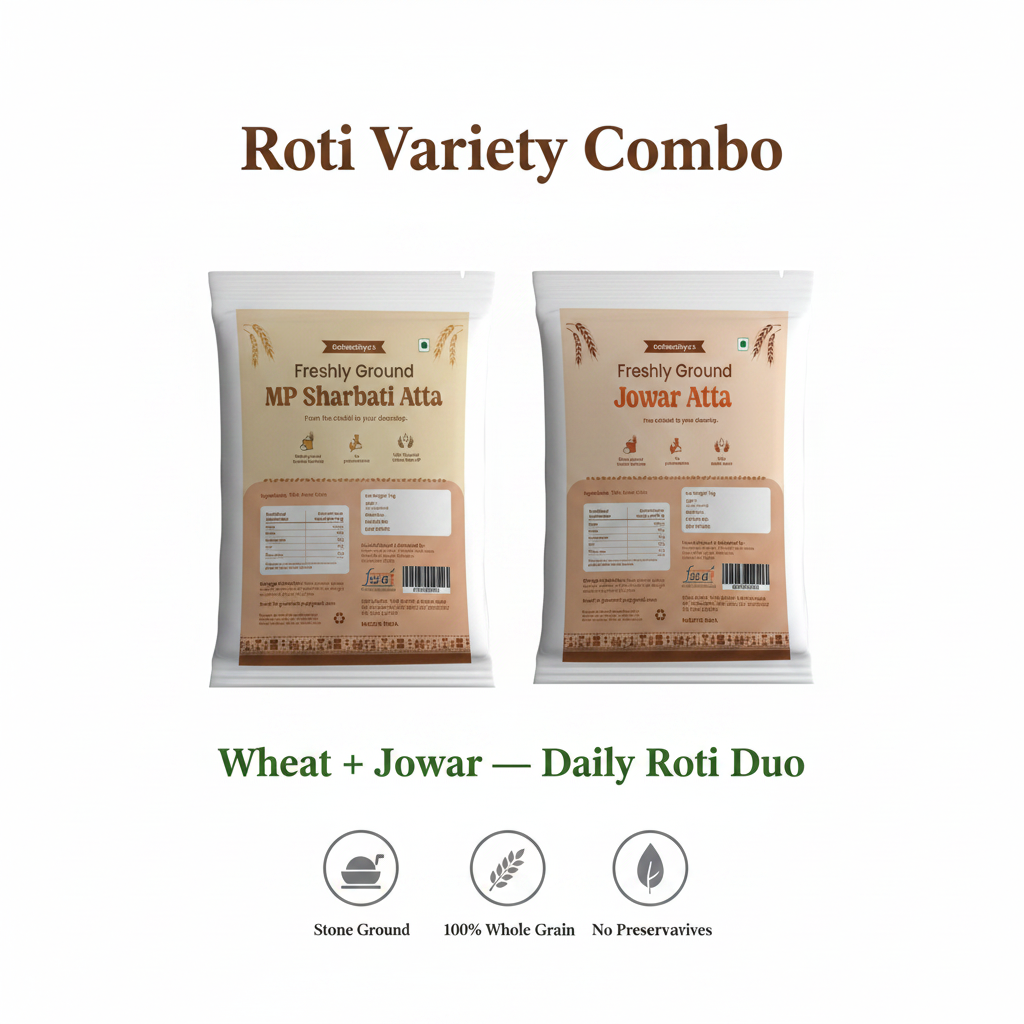 Roti Variety Combo – Sharbati Atta + Jowar Atta