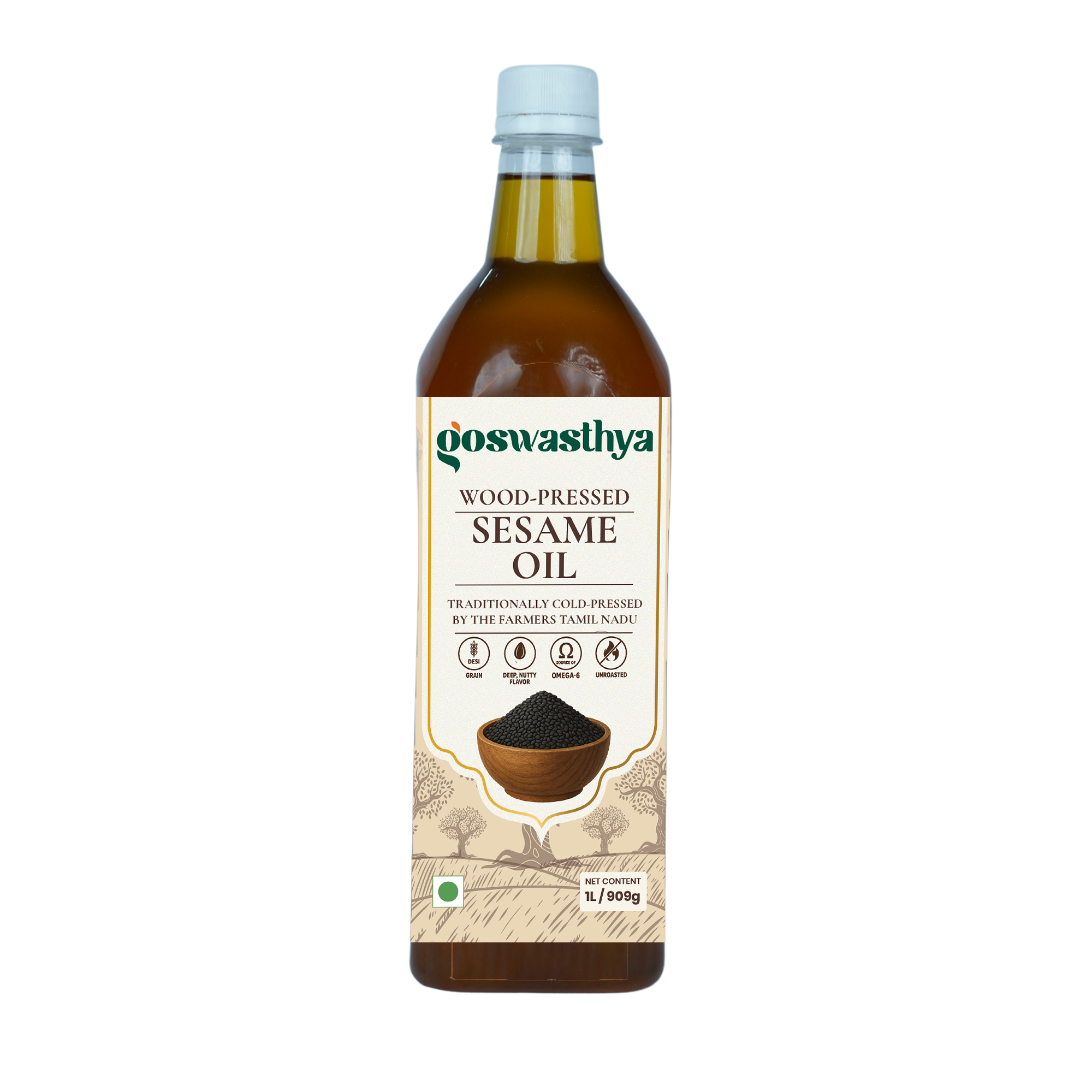 Wood Cold-Pressed Gingelly (Black) Oil | High in Vitamin E | The Healthier Choice